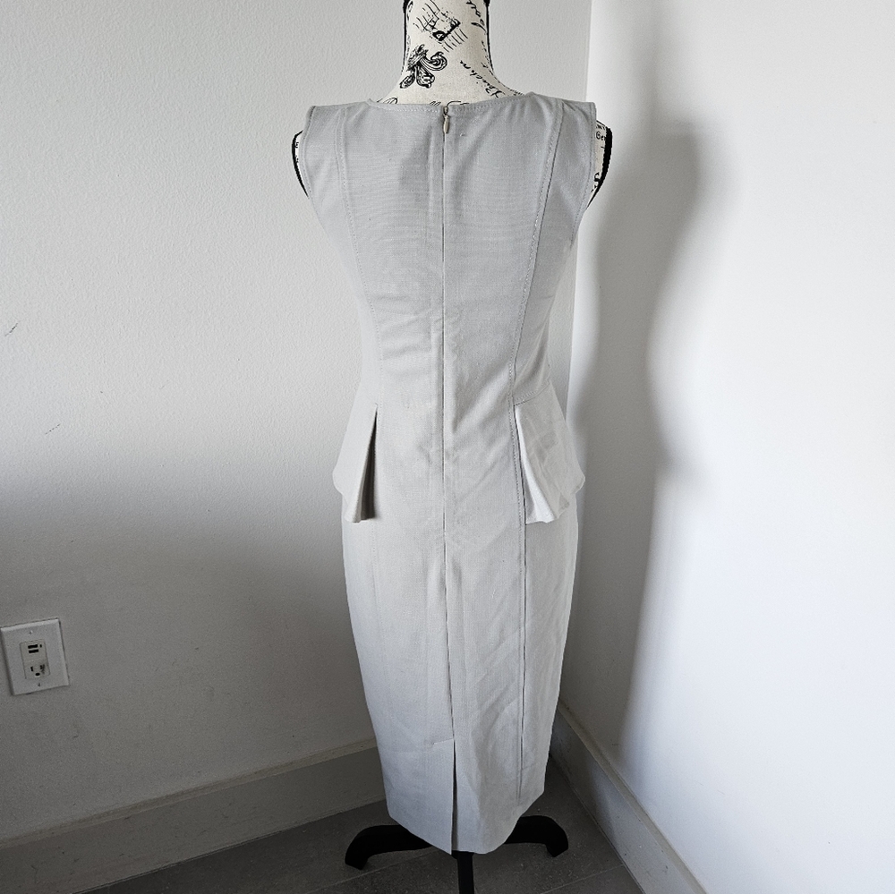 ๐จ๐ต Nathalie Chaize pencil midi dress beige size 36 EU ๐จ๐ต - Picture 4 of 10